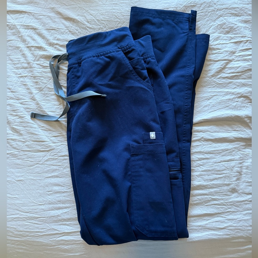 Figs Blue Cargo Scrub Pants